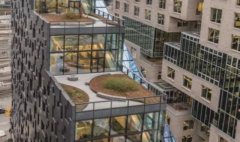 Cobertura ajardinada em Bjørvika, Oslo