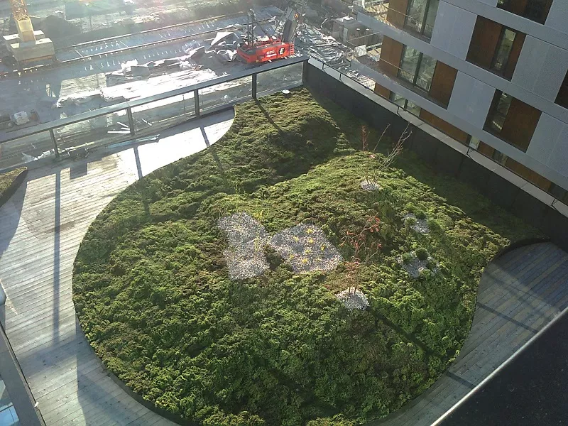 Cobertura ajardinada em Bjørvika, Oslo
