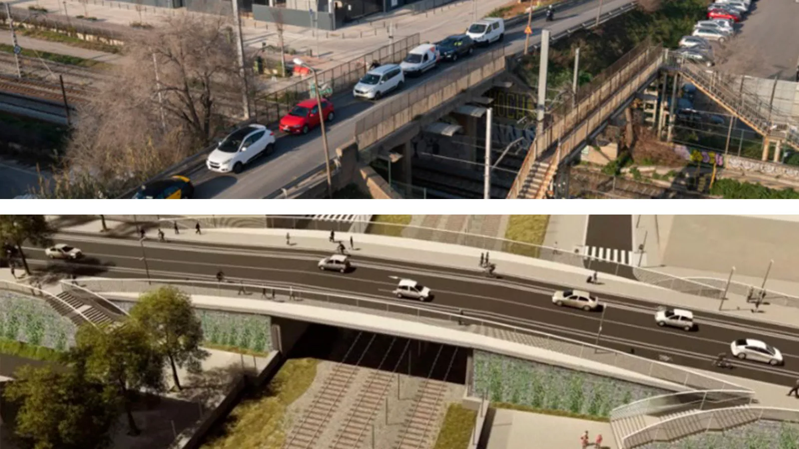 ponte C Santander em Barcelona, antes de depois