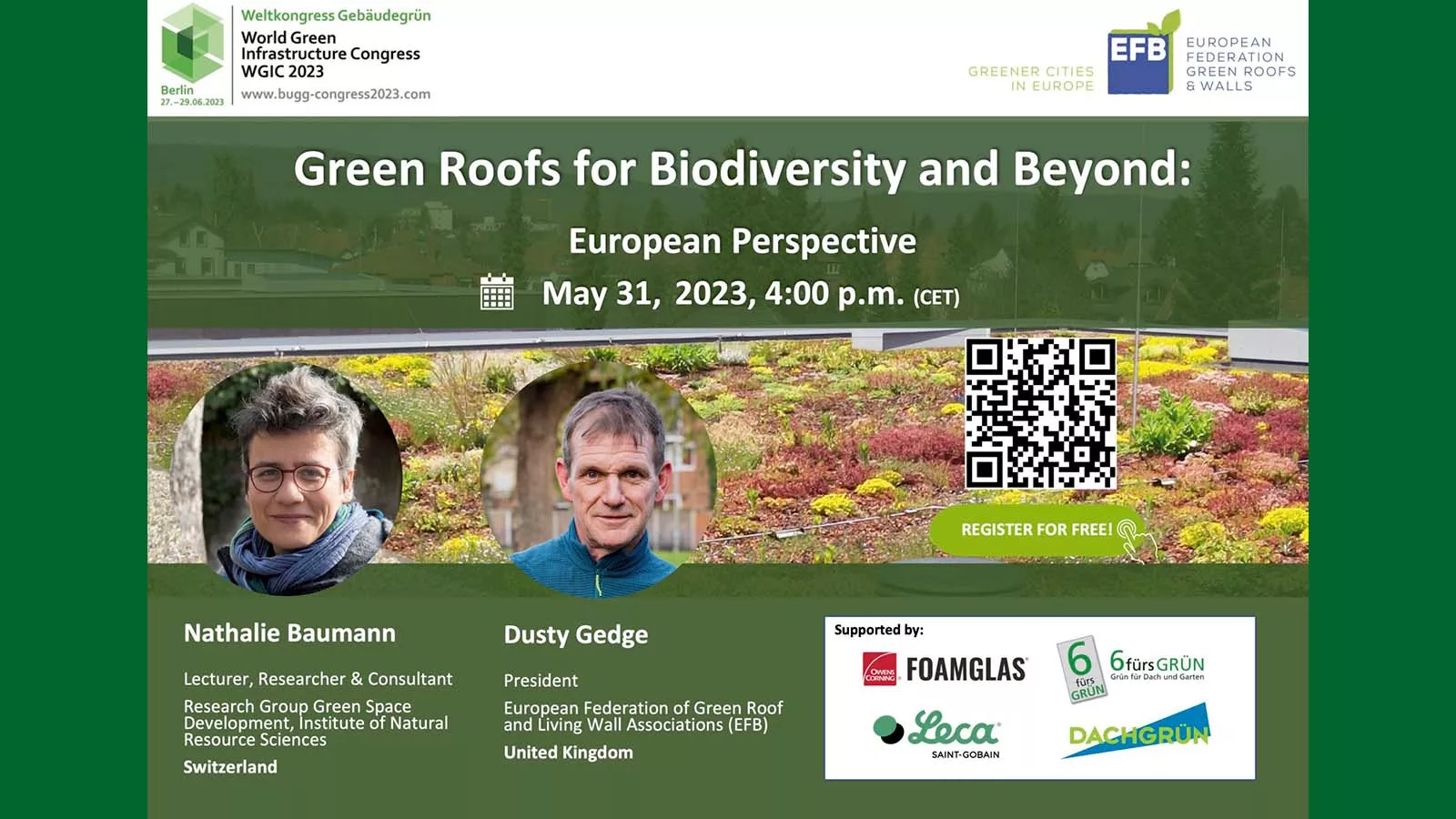 Webinar “Green Roofs for Biodiversity and Beyond: European Perspective”