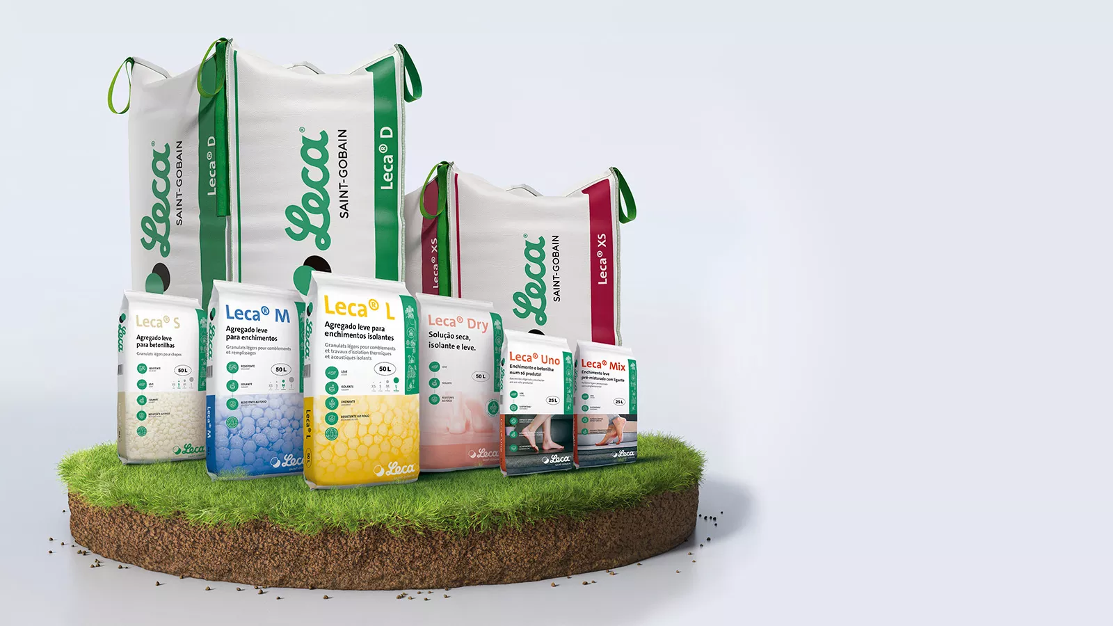gama produtos de argila expandida Leca
